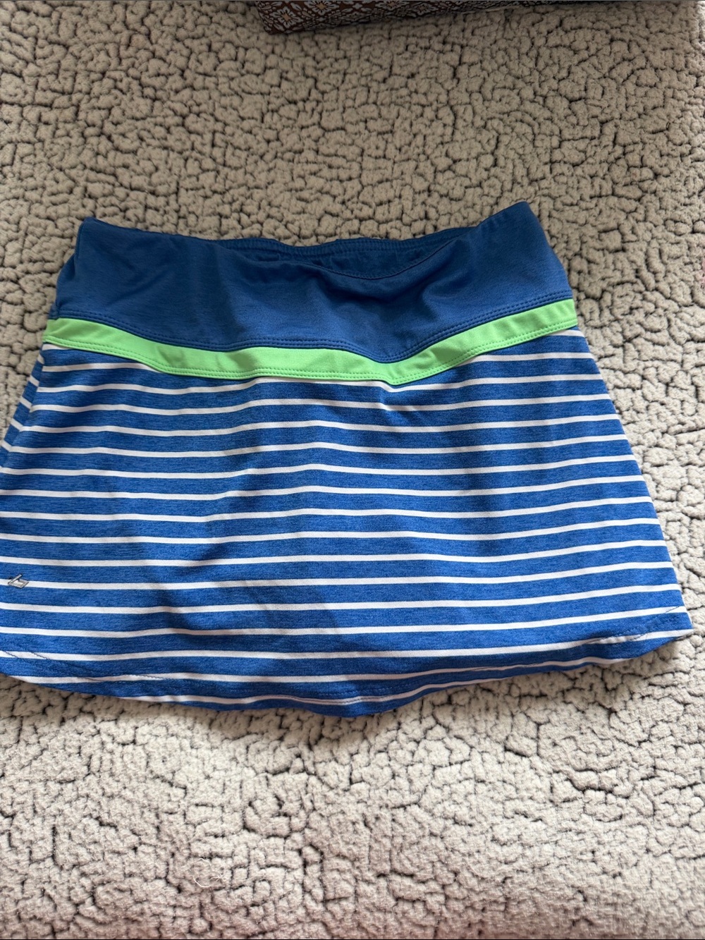 bolle Blue Striped Tennis Skort with Lime Accent